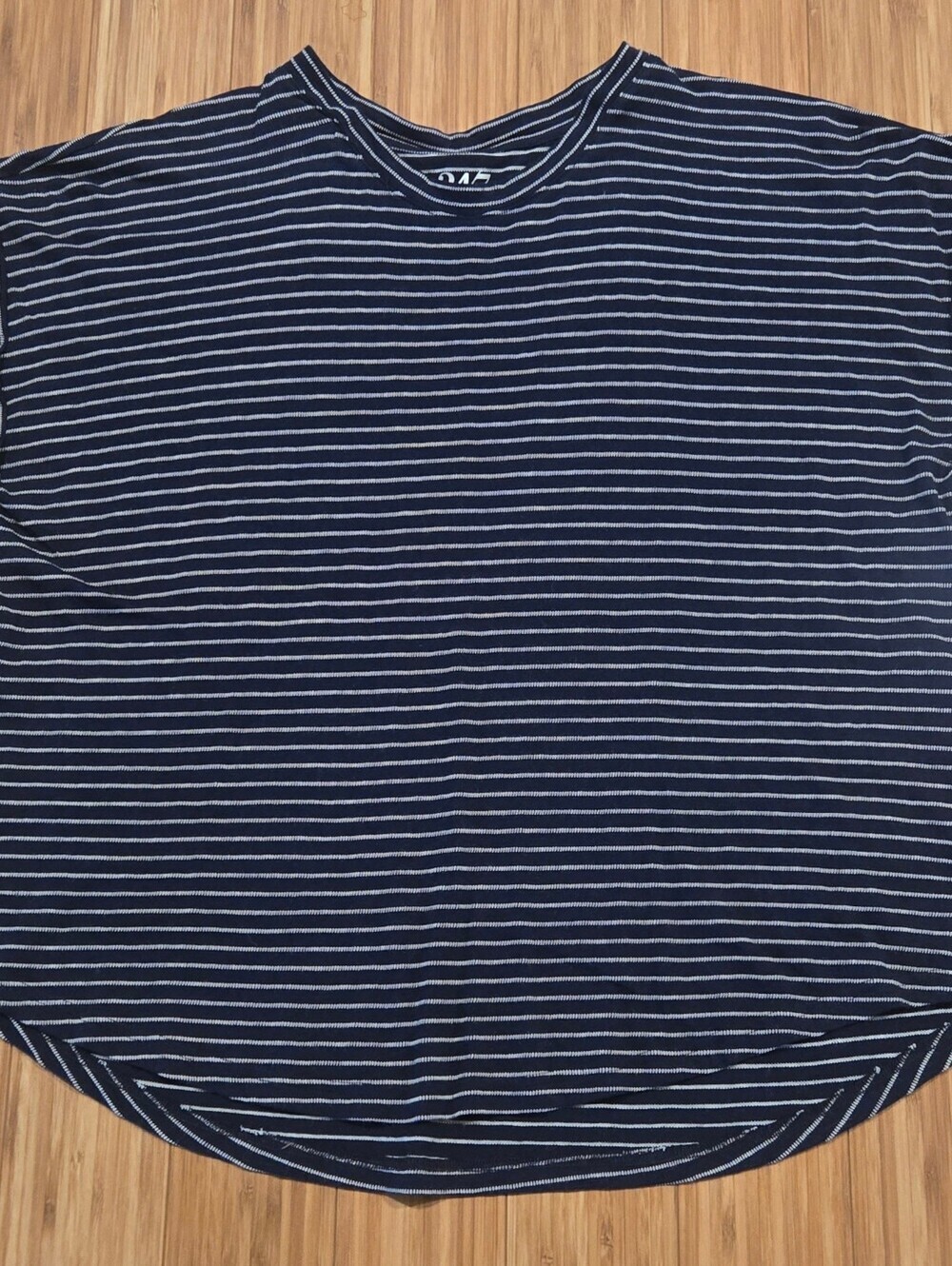 Maurices Navy Blue Striped Crewneck Shirt